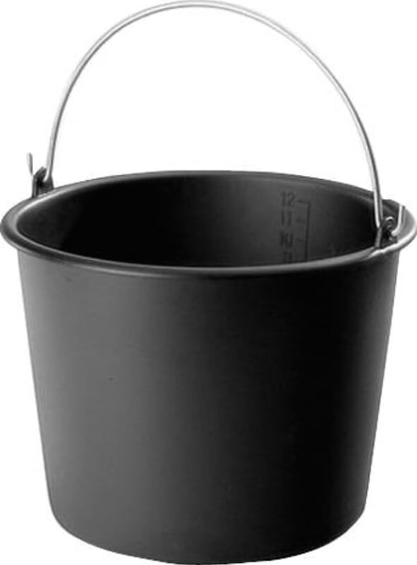 Baueimer 12 L Schwarz – Runder PP/PE-Kunststoff‑Eimer mit verzinktem 4 mm Bügel, Liter‑Skala & verstärktem Boden Baueimer 12 L Schwarz – Runder PP/PE-Kunststoff‑Eimer mit verzinktem 4 mm Bügel, Liter‑Skala & verstärktem Boden