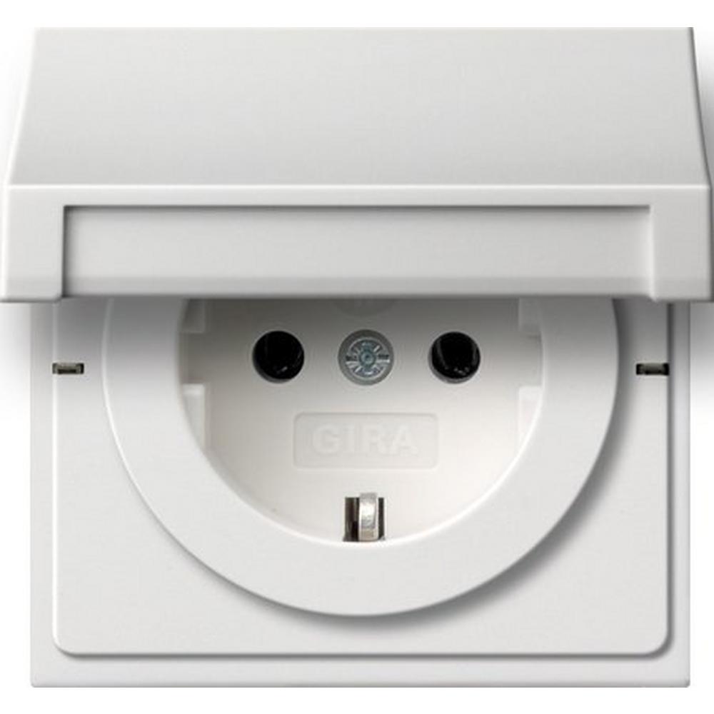 Gira 0414112, SCHUKO-Steckd. KD + SH Flächenschalter Reinweiß