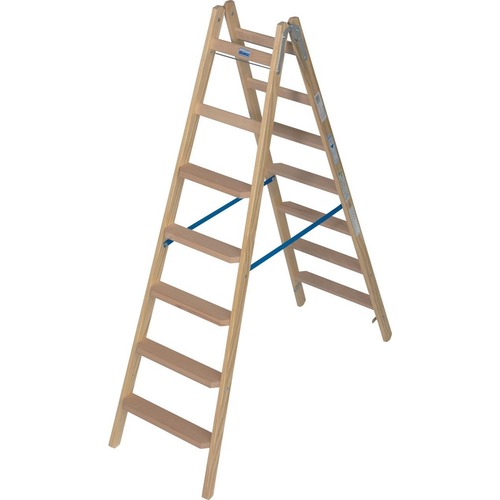 Krause Holz Stufen/Sprossen Doppelleiter 2x7