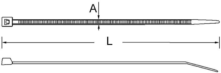 Kabelbinder wiederlösbar – Maßzeichnung