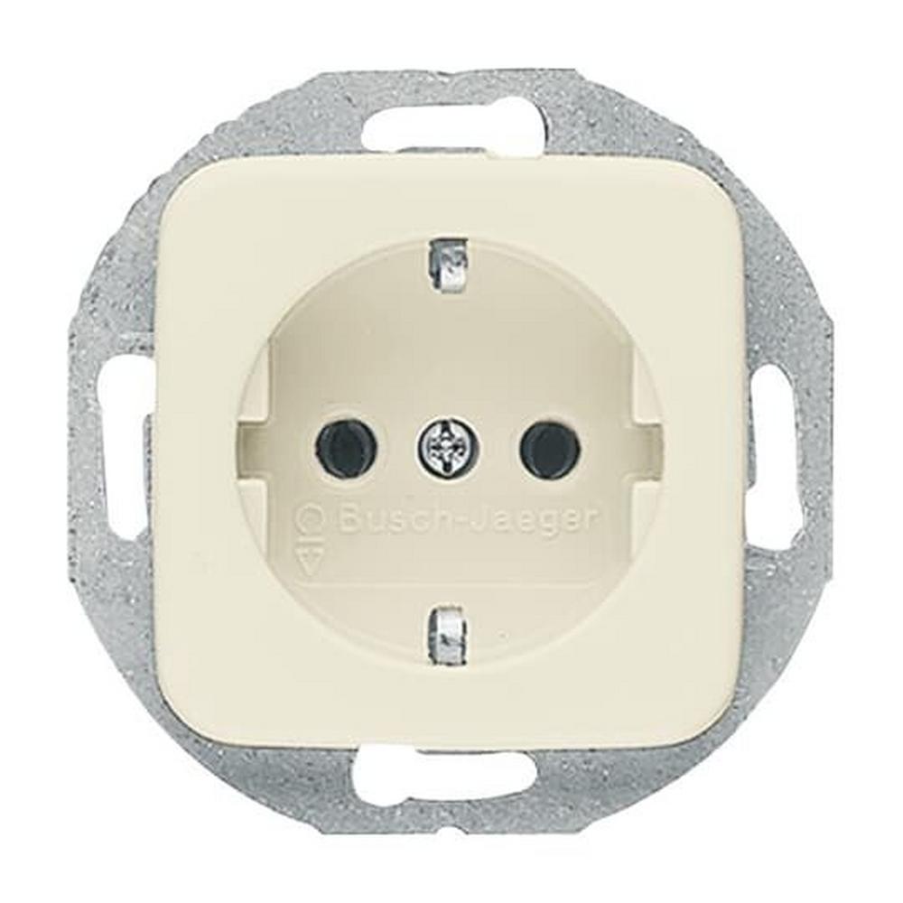 Busch-Jaeger 20 EUCRD-212, SCHUKO® Steckdosen-Einsatz mit rundem Tragring weiß - Busch-Duro 2000® SI