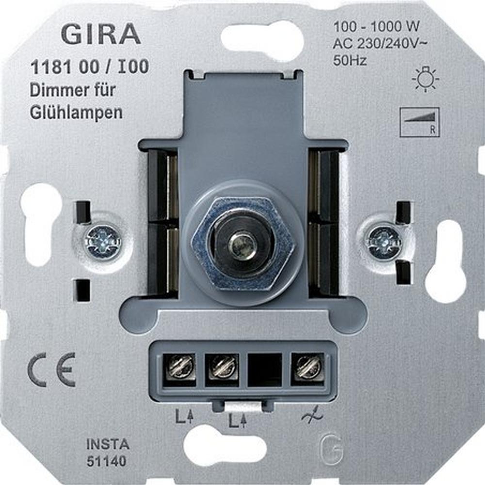 Gira 118100, Glühlampendimmeins. 100 - 1000 W DruckWe Einsatz