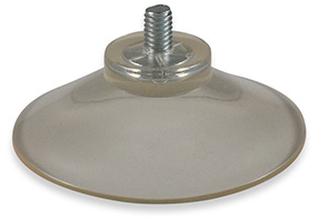 Haftsauger 30 mm – Weich-PVC natur, mit Gewindestift M4, Gewindelänge 6 mm