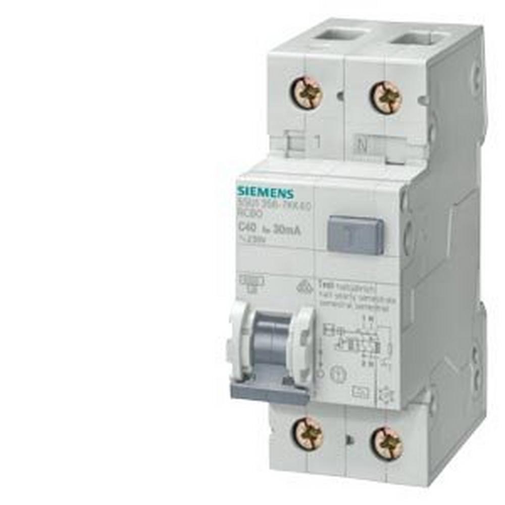 5SU1356-6KK16, FI/LS-Schalter, 6 kA, 1P+N, Typ A, 30 mA, B-Char, In: 16 A, Un AC: 230 V