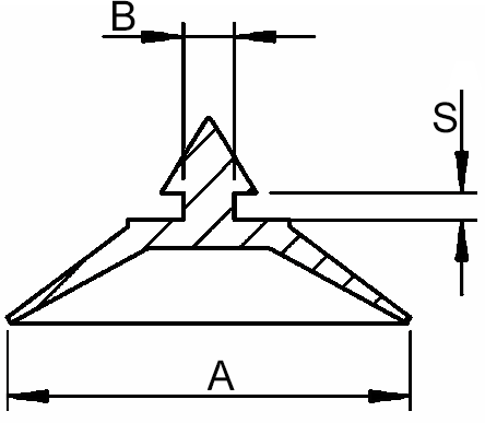 Saugnäpfe – Maßzeichnung