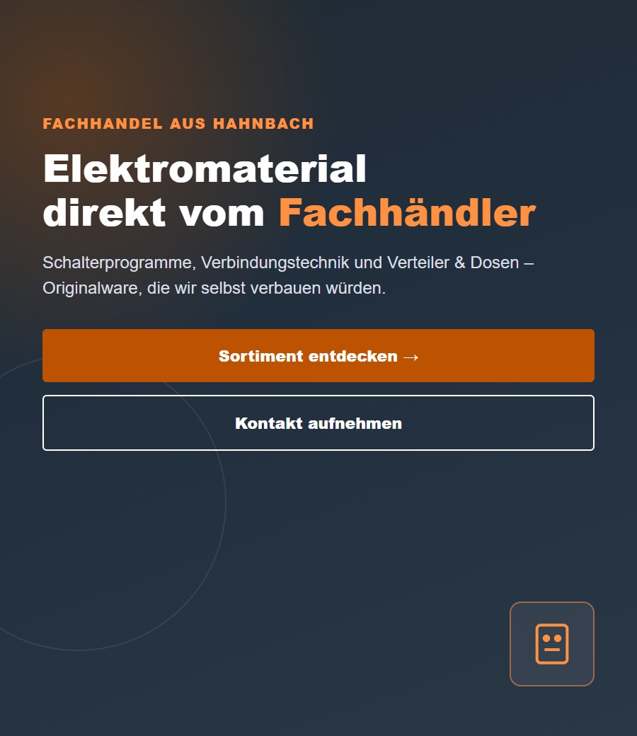 Elektromaterial direkt vom Fachhändler – Schalterprogramme, Verbindungstechnik, Verteiler & Dosen