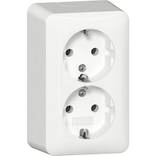 Gira 2f-SCHUKO-Steckd. + Montagepl. AP Reinweiß