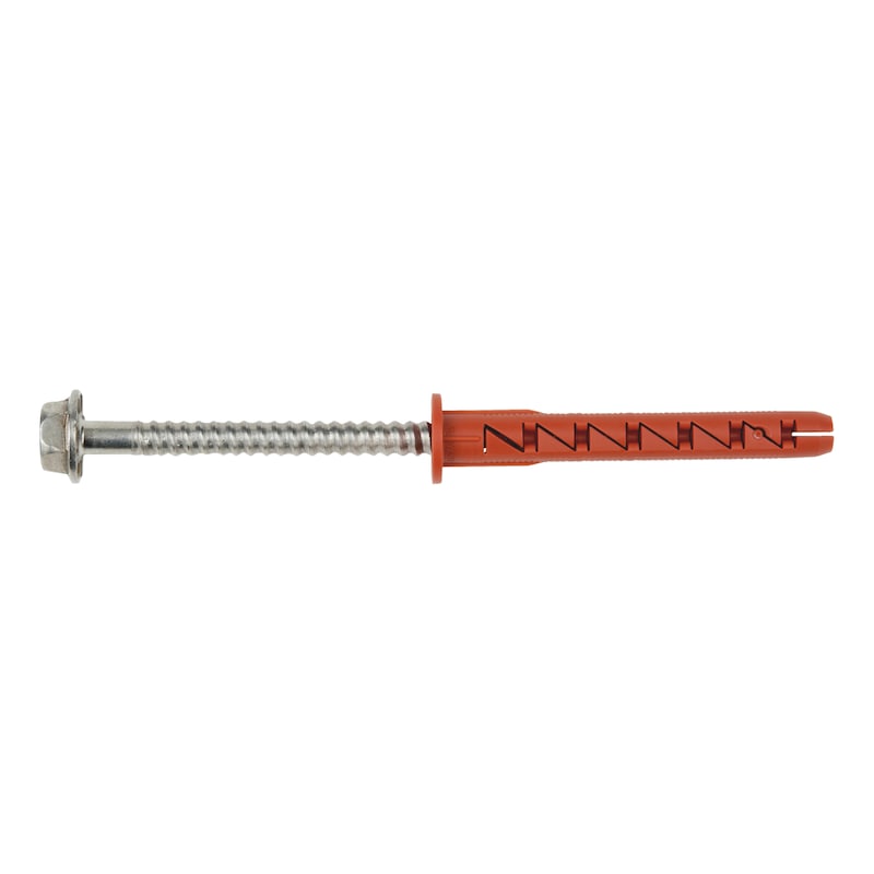 Würth Kunststoff-Rahmendübel W-UR F 10 SYMCON mit Sechskantschraube aus Edelstahl A4, Flachkragen und SYMCON-Gewinde – 10x80, Edelstahl A4, Beton