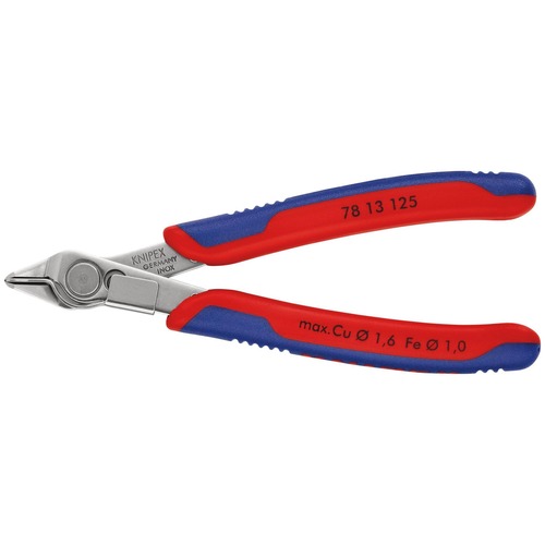 Knipex Elektronic Super Knips® - INOX mit Drahthalter, mittelharter Draht bis Ø 1 mm 125 mm