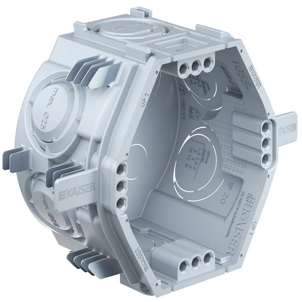 Kaiser 1055-06, Unterputz Gerätedose UP1 Fix, Klemmrippen, 4x3 Schraubdome