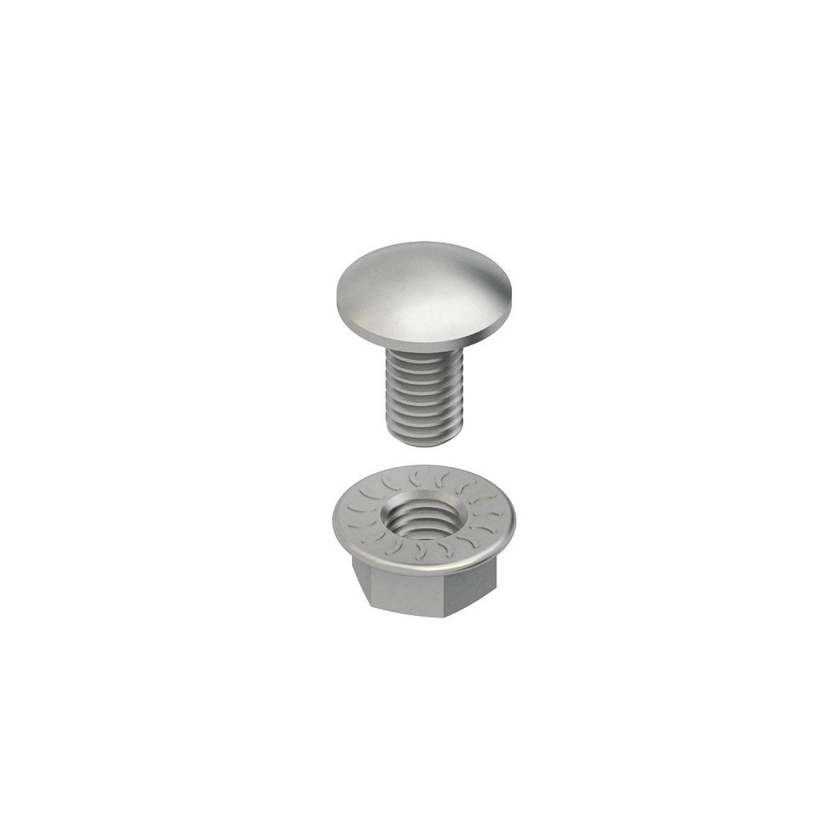 Niedax Flachrundkopfschraube M8, ähnl. DIN 603, Länge 25 mm, Stahl, feuerverzinkt DIN EN ISO 1461/10684, inkl. verz. Flanschmutter
