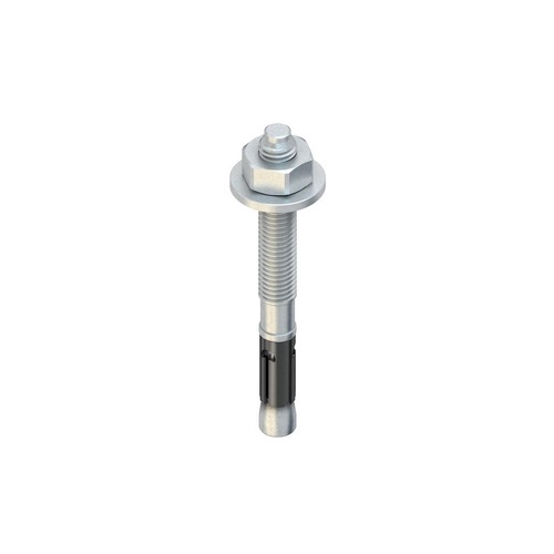Niedax Durchsteckanker, große U-Scheibe, Gewinde M12, max. Nutzlänge 10 mm, Stahl, galvanisch verzinkt DIN EN ISO 2081/4042, inkl. Mutter