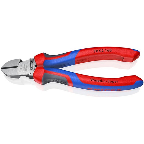 Knipex Seitenschneider 2-Komp. Griffhülle, Kopf poliert 160 mm