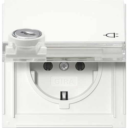 Gira SCHUKO-Steckd. KD Schloss gleich + BSF Gira TX_44 Reinweiß