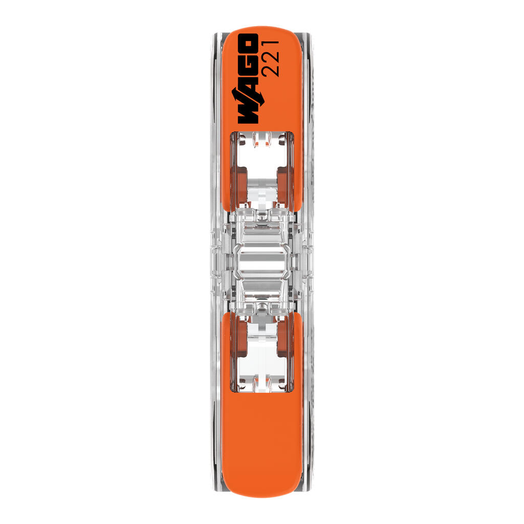 WAGO 221-2411 Durchgangsverbinder mit Hebeln, 2-Leiter, max. 4 mm²