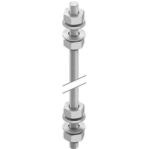 Niedax Gewindestab M10, Länge 1000 mm, Stahl, gal. verzinkt DIN EN ISO 2081/4042,blaupassiviert, inkl.Zubehör