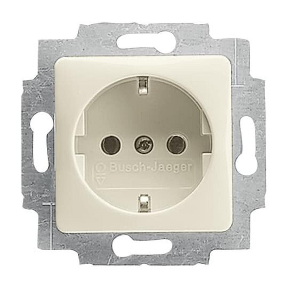 Busch-Jaeger 20 EUCQ-212, SCHUKO® Steckdosen-Einsatz 50x50 mm weiß - Busch-Duro 2000® SI