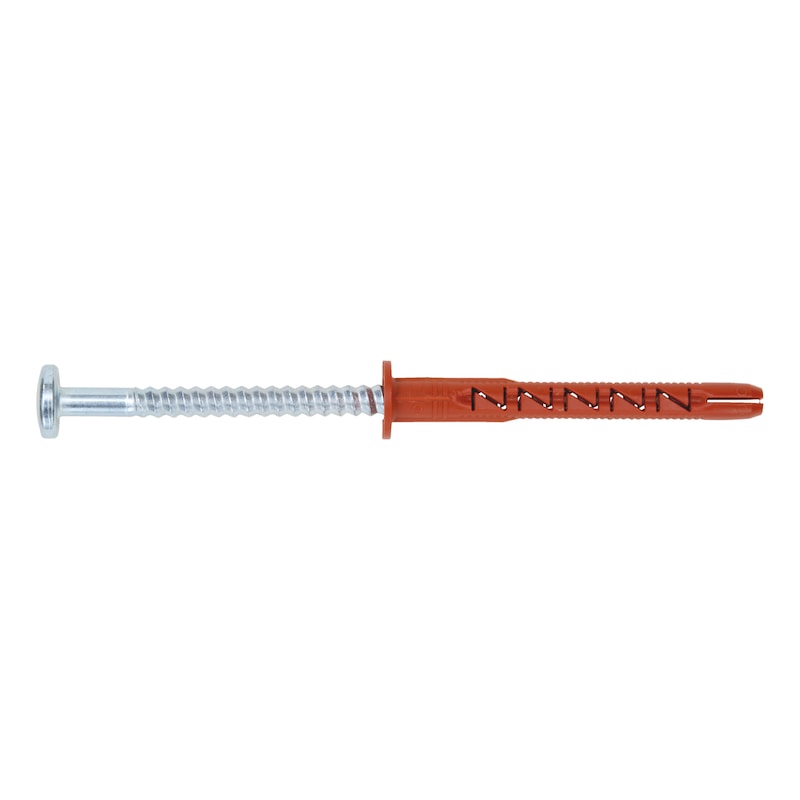Würth Kunststoff-Rahmendübel W-UR F 6 SYMCON mit Linsenkopfschraube aus verzinktem Stahl, Flachkragen und SYMCON-Gewinde – 6x60, Stahl verzinkt, A2K