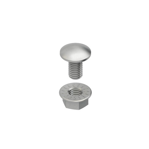 Niedax Flachrundkopfschraube M6, ähnl. DIN 603, Länge 12 mm, Stahl, feuerverzinkt DIN EN ISO 1461/10684, inkl. verz. Flanschmutter