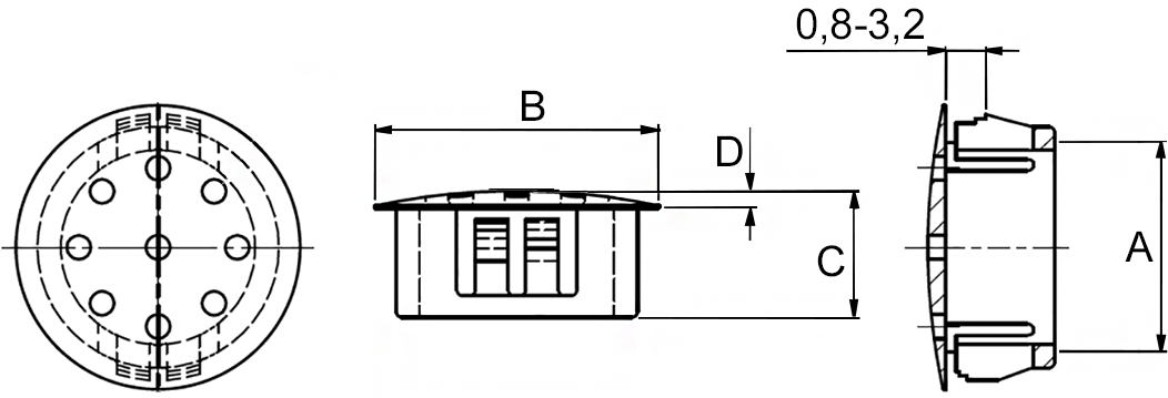 Lüftungsstopfen – Maßzeichnung