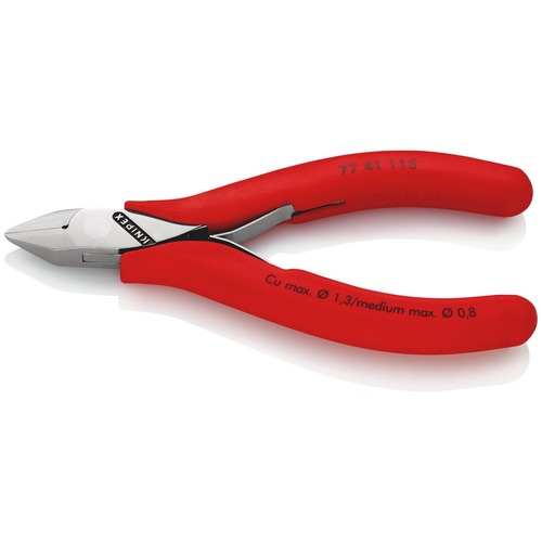 Knipex Elektronik-Seitenschneider o. Facette, poliert, mittelharter Draht bis Ø 1 mm 115 mm