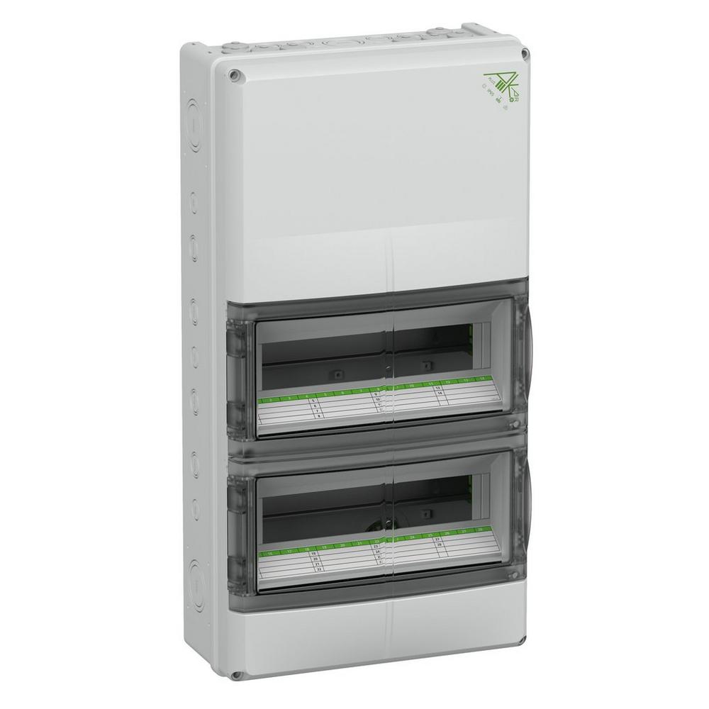 Spelsberg AK 28 Plus, Kleinverteiler, grau, Schutzart IP65, 28 TE, Schlagfestigkeit IK08, Schutzklasse II, Bemessungsspannung 400V AC, DLG, UL-EU, VDE, halogenfrei
