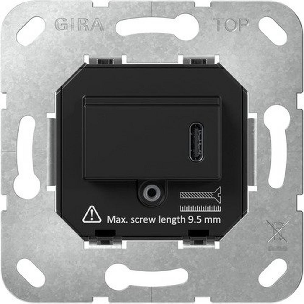 Gira 236300, USB-Spannungsvers. PD 1f Typ C 65 W Einsatz Schwarz