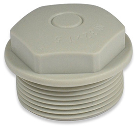 Würgenippel M16x1,5 – LDPE grau, ohne Loch