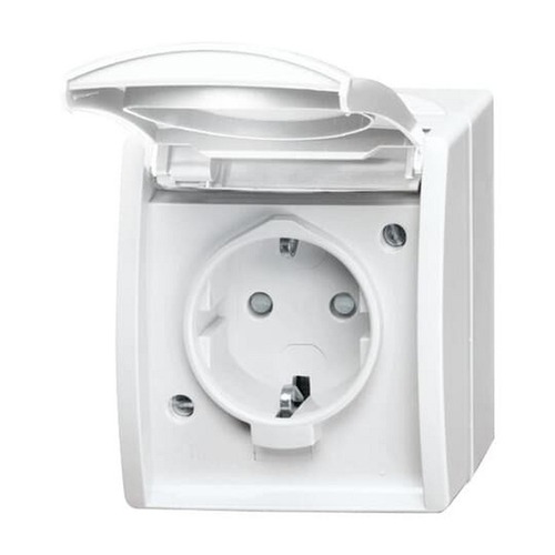 Busch-Jaeger SCHUKO® Steckdose Safety+ mit Klappdeckel 16 A alpinweiß - ocean®