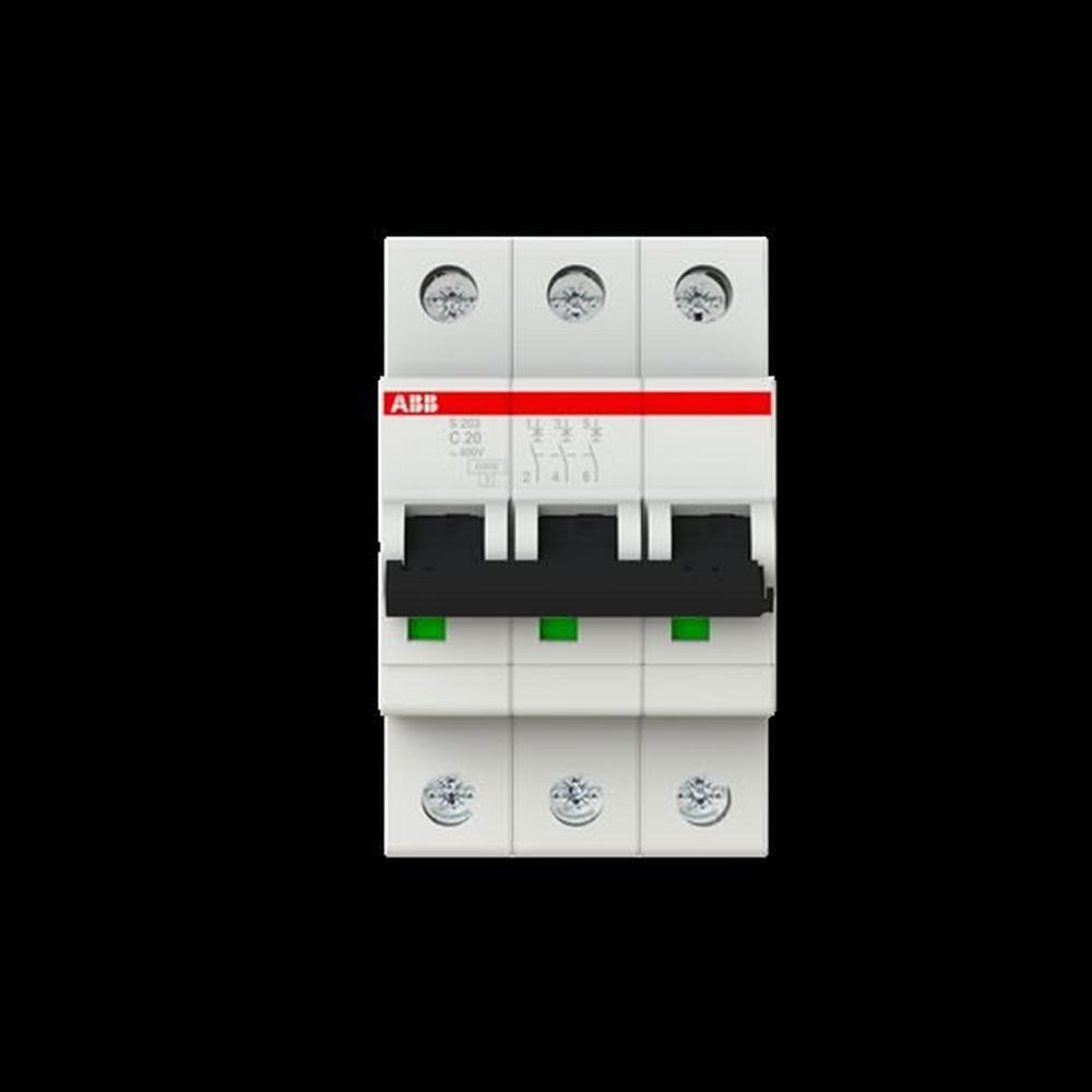 ABB S203-C20, Sicherungsautomat C-Char., 6 kA, 20 A, 3P
