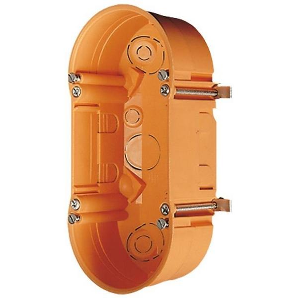 9062-02, Hohlwanddose 2fach, ? 68 Mm, Tiefe: 47 Mm, Orange