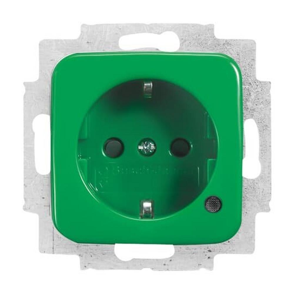 Busch-Jaeger 20 EUCBL-13-212-101, SCHUKO® Steckdosen-Einsatz Safety+ mit LED Kontrolllicht /grün grün - Reflex SI