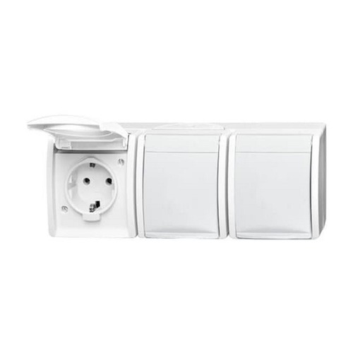 Busch-Jaeger SCHUKO® Dreifachsteckdose mit Klappdeckel 16 A alpinweiß - ocean®
