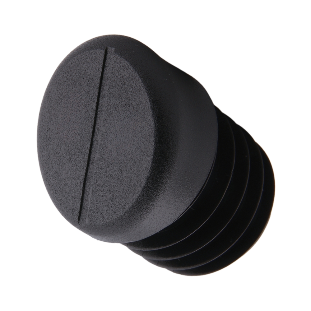 Lamellenstopfen schräg, rund 16x2-2,5 – PE schwarz, Winkel 6°
