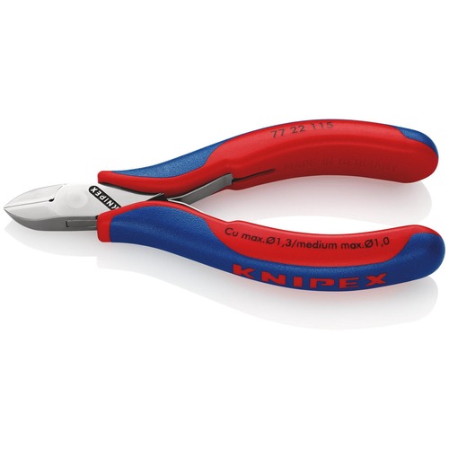 Knipex Elektronik-Seitenschneider o. Facette, spiegelpol., mittelharter Draht bis Ø 1 mm 115 mm