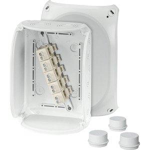Hensel Kabelabzweigkasten 2,5-10 qmm 3phasig, 16 qmm 1phasig, 5pol. Klemme (62000013)