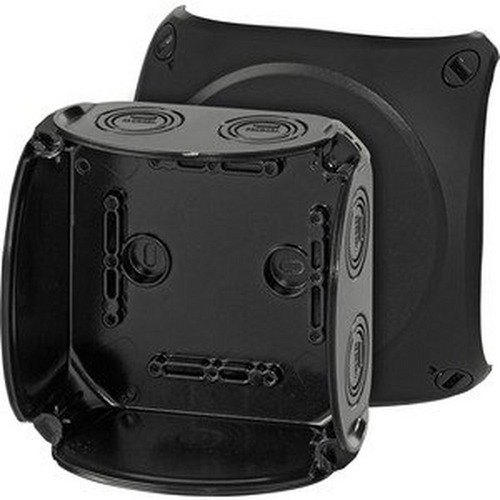 Hensel Kabelabzweigkasten bis 6 qmm 3ph., 10 qmm 1ph., ohne Klemme, schwarz (62000052)