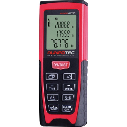 Runpotec RM 80 - Laser Distanzmessgerät, extra starker Laser bis 80 Meter, umfangreiche Berechnungsfunktionen, Laserklasse 2, Schutzklasse IP 54