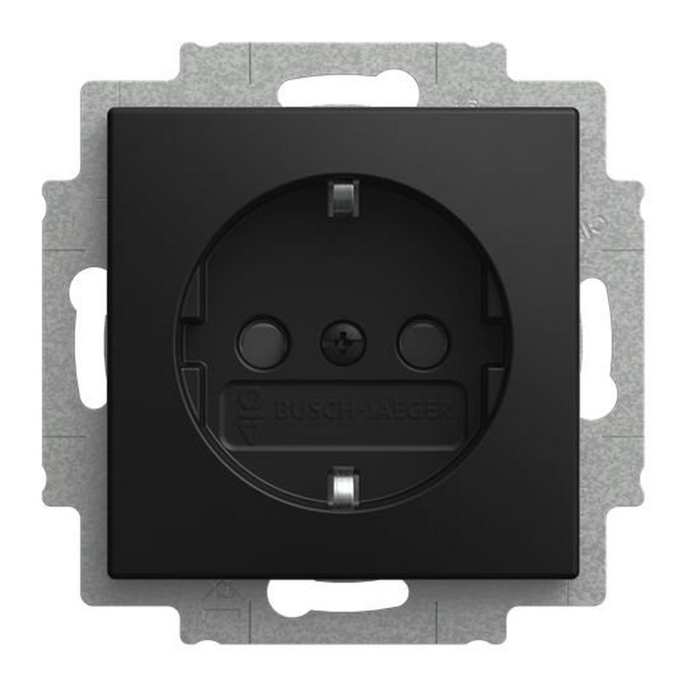 Busch-Jaeger 20 EUCB-915, SCHUKO® Steckdosen-Einsatz Safety+ schwarz matt - Busch-balance® SI