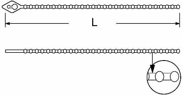 Knotenkabelbinder – Maßzeichnung