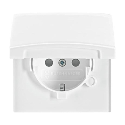 Busch-Jaeger SCHUKO® Steckdosen-Einsatz Safety+ mit Klappdeckel alpinweiß - Allwetter 44®
