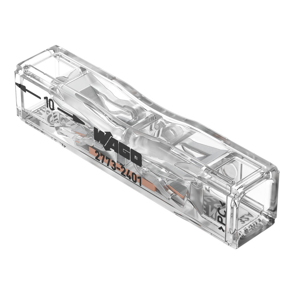 WAGO 2773-2401, Durchgangsverbinder Zum Stecken,für Ein- Und Mehrdrähtige Leiter,max. 4 Mm²,transparent