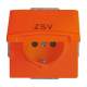 Busch-Jaeger 20 EUGKB-14-101, SCHUKO® Steckdosen-Einsatz mit Aufdruck ZSV Safety+ mit Klappdeckel orange -