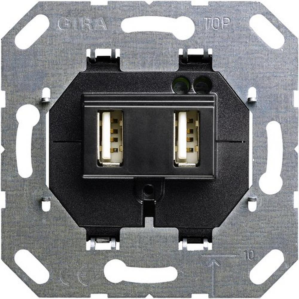 Gira 235900, USB-Spannungsvers. 2f Typ A/A Einsatz Schwarz