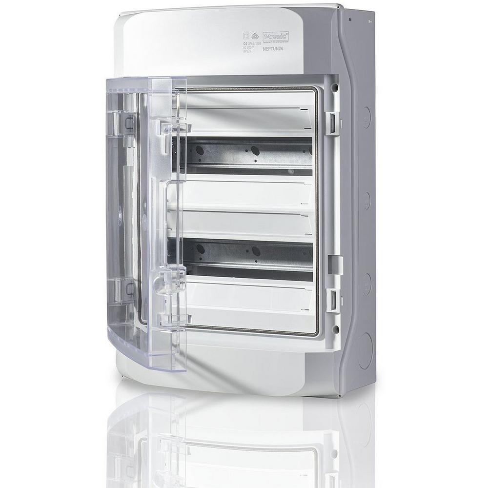 Newlec NAPV24IP65.01, AP Feuchtraumverteiler IP65, 2-reihig, 24TE, mit Belüftungssystem