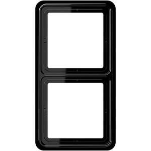Jung Rahmen 2fach, CD 500, IP 44, Duroplast, schwarz, senkrechte und waagerechte Montage (CD582SW)