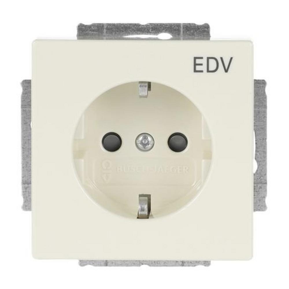 Busch-Jaeger 20 EUCKS/DV-82, SCHUKO® Steckdosen-Einsatz mit Aufdruck EDV