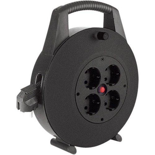Bachmann Kabelbox mit 4 Steckdosen und Thermoschutz 10 m, schwarz