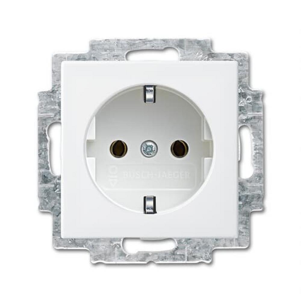 Busch-Jaeger 2300 EUC-914, SCHUKO® Steckdosen-Einsatz mit Schraubklemmen alpinweiß - Busch-balance® SI
