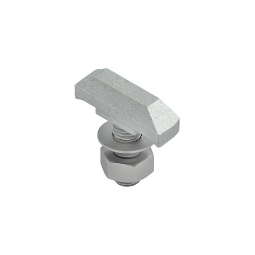Niedax Hakenkopfschraube M10, Länge 30 mm, Kopfbreite 13mm, Kopflänge 43,3mm, Stahl, gal.verz.DIN EN ISO 2081/4042, blaupassiv.,m. Mutter u. Scheibe